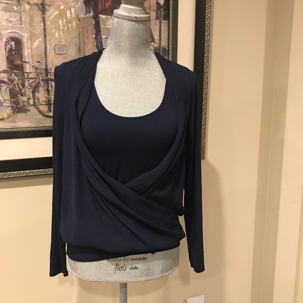 WHBM Navy Color Blouse - Picture 4 of 8
